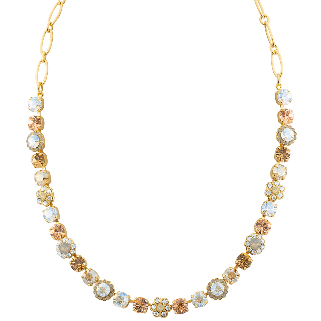 Mariana Peace Gold Plated Flower Necklace, 18"
