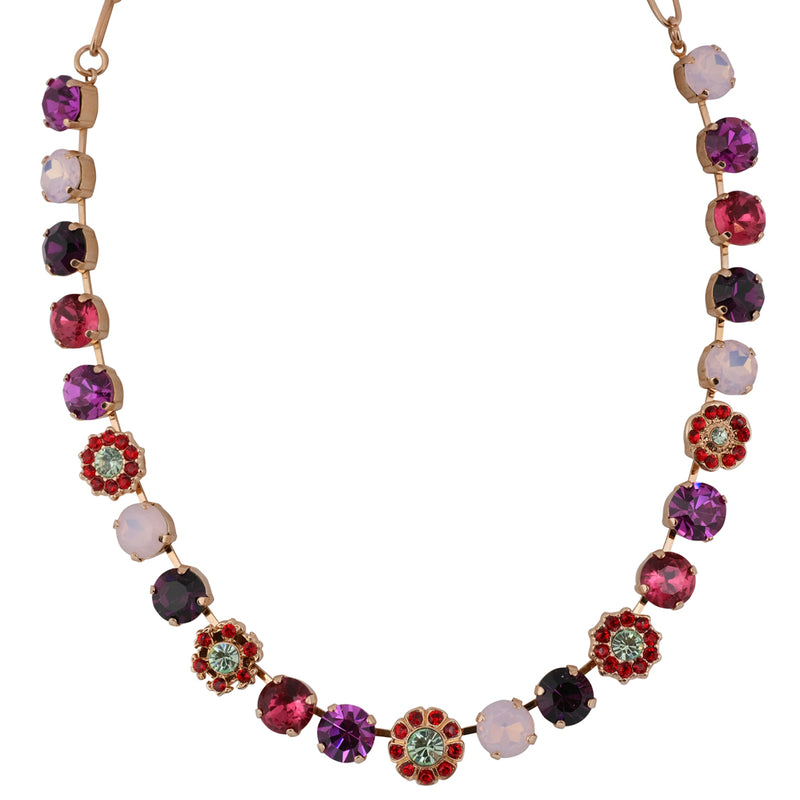 Mariana Rose Gold Plated Crystal Round Necklace, 18"
