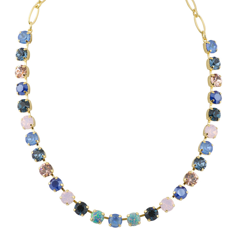 Mariana "Blue Morpho" Gold Plated Opal Accent Crystal Necklace, 18"