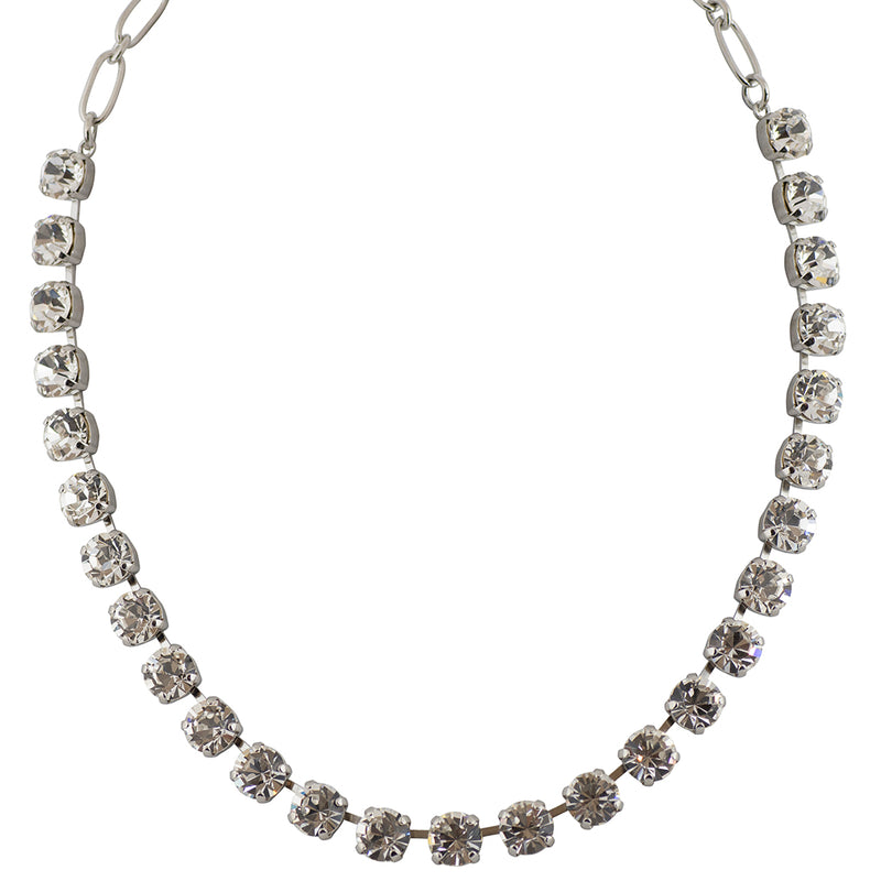 Mariana On A Clear Day Round Necklace, Rhodium Plated, 18"