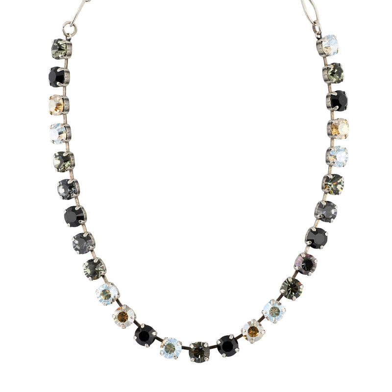Mariana "Black Orchid" Silver Plated Crystal Necklace, 18"