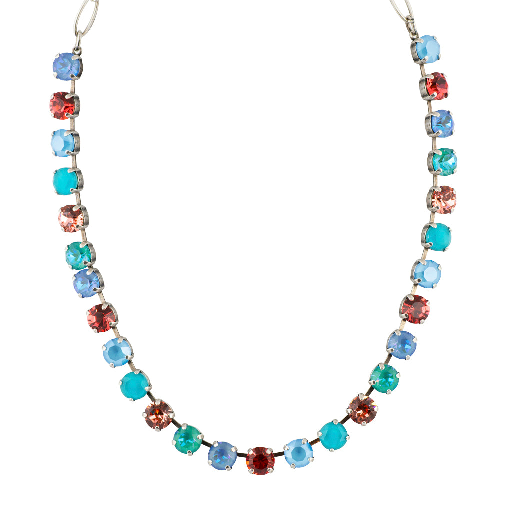 Mariana "Bird of Paradise" Silver Plated Crystal Necklace, 18"