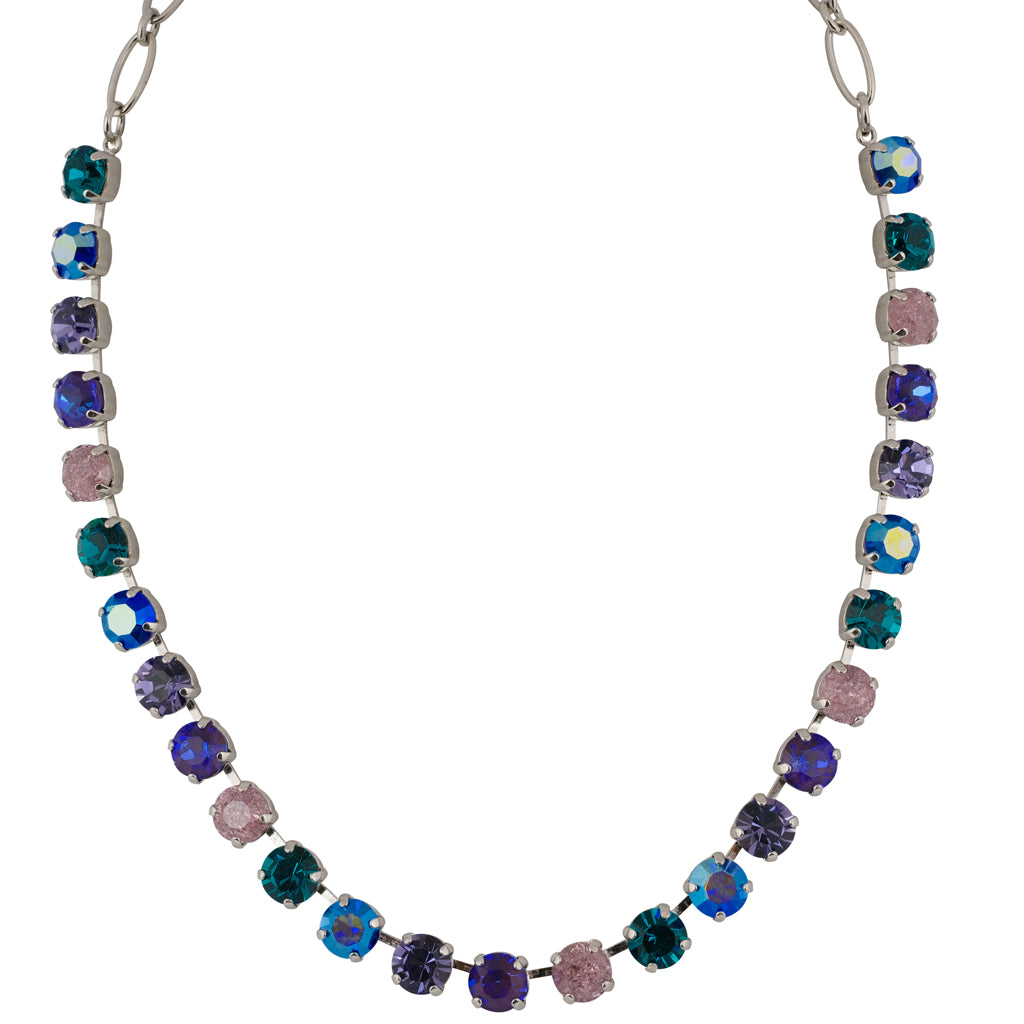 Mariana "Violet" Rhodium Plated Crystal Round Necklace, 18"