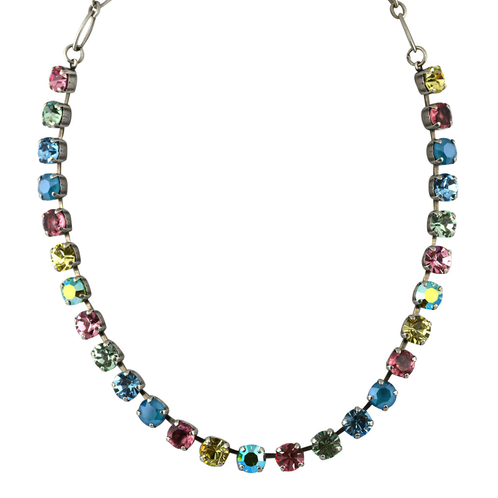 Mariana Jewelry Spring Flowers Necklace, Silver Plated with crystal, Nature Collection MAR-N-3252 2141 SP