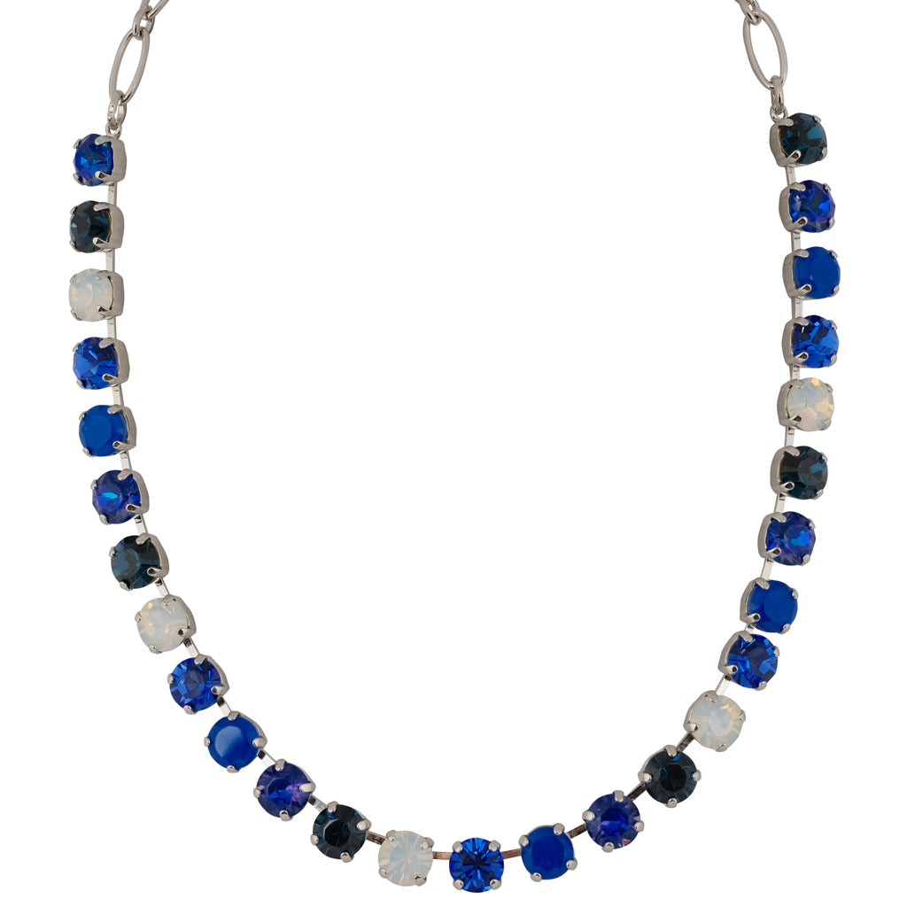 Mariana "Cascade" Rhodium Plated Crystal Round Necklace, 18"