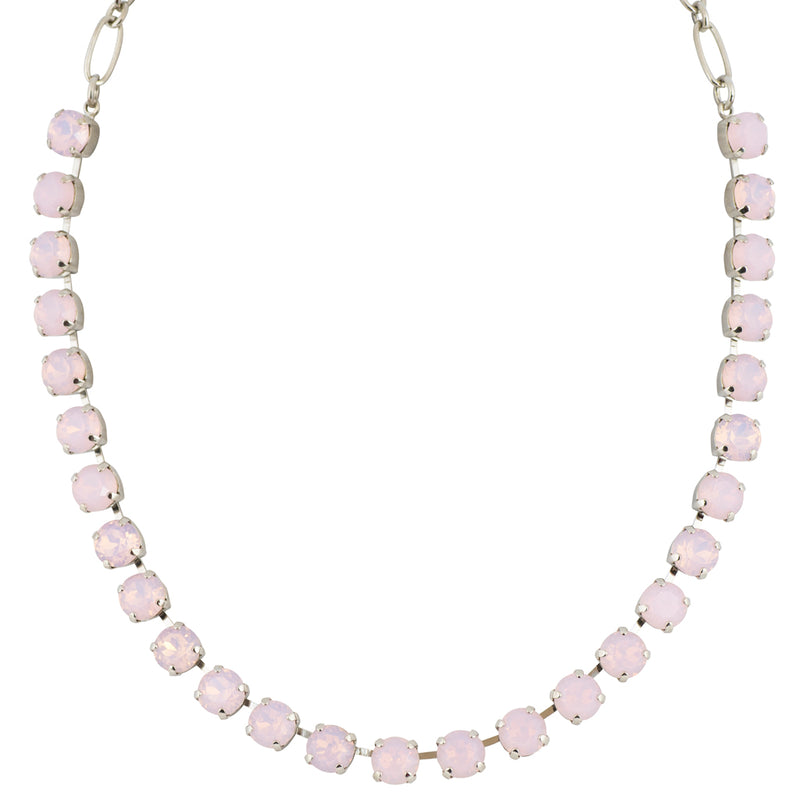 Mariana Rhodium Plated Crystal Round Necklace, 18"