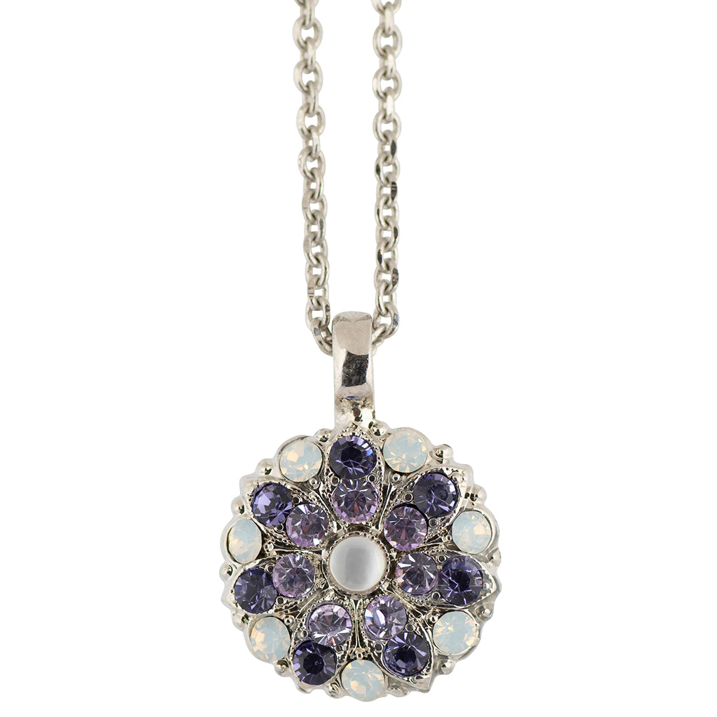 Mariana Jewelry Guardian Angel Purple Rain Pendant Necklace, Rhodium Plated