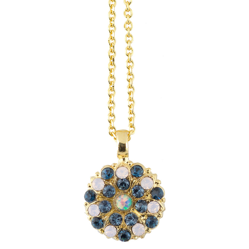 Mariana "Blue Morpho" Gold Plated Crystal Guardian Angel Pendant Necklace