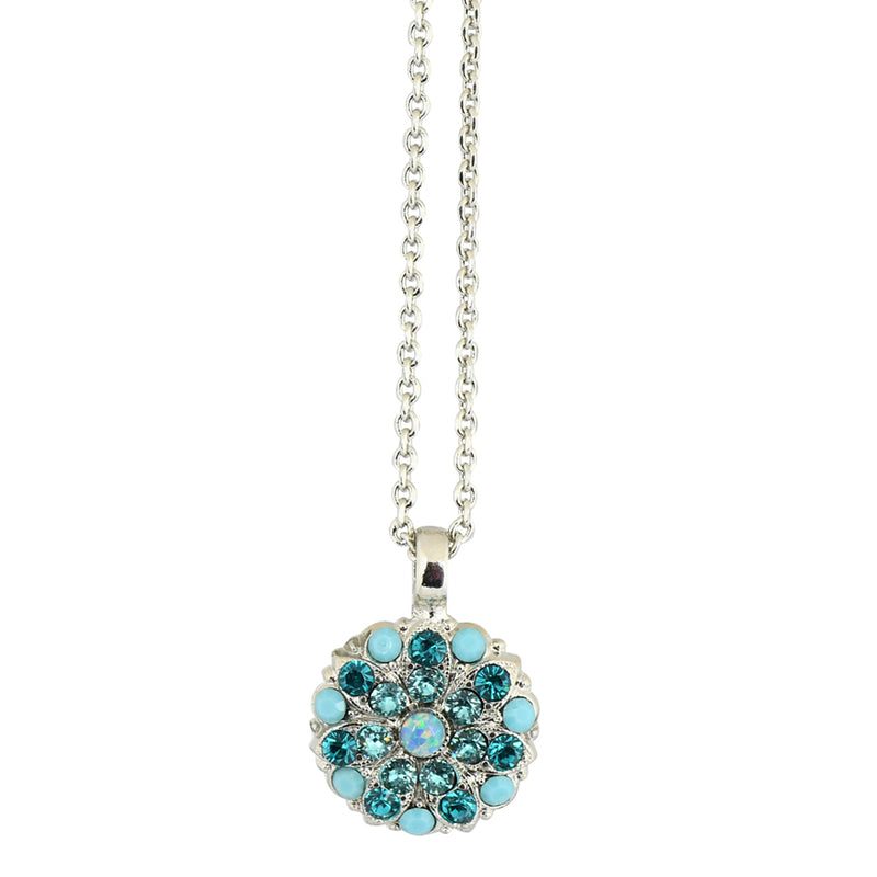 Mariana "Addicted To Love" Rhodium Plated Crystal Floral Pendant Necklace, 22+4"