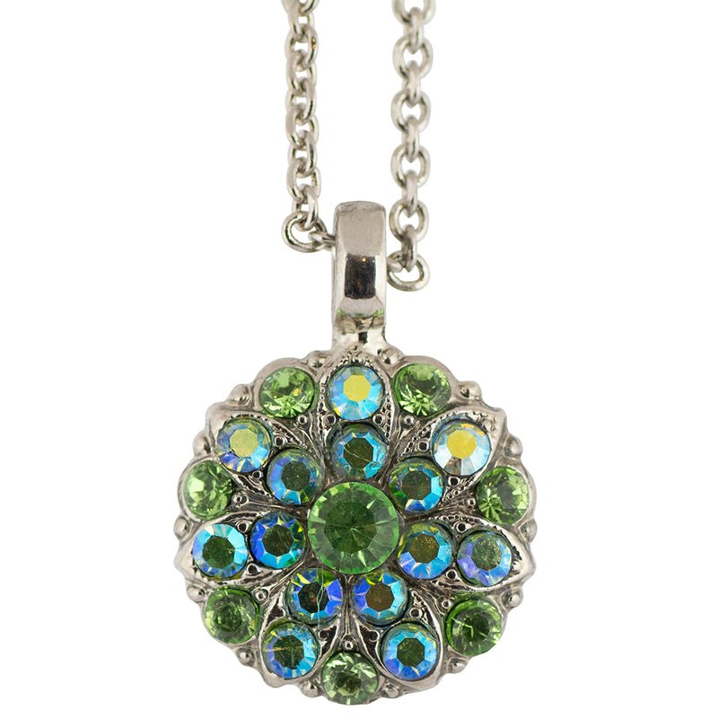 Mariana Jewelry Guardian Angel Green Necklace, Rhodium Plated with Crystal