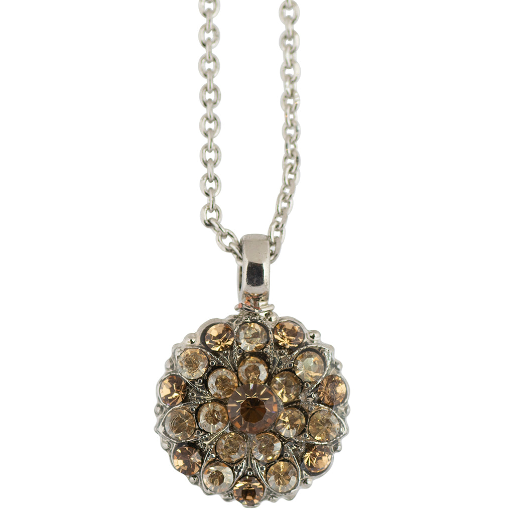 Mariana Jewelry Guardian Angel Sun Sand Pendant Necklace, Rhodium Plated