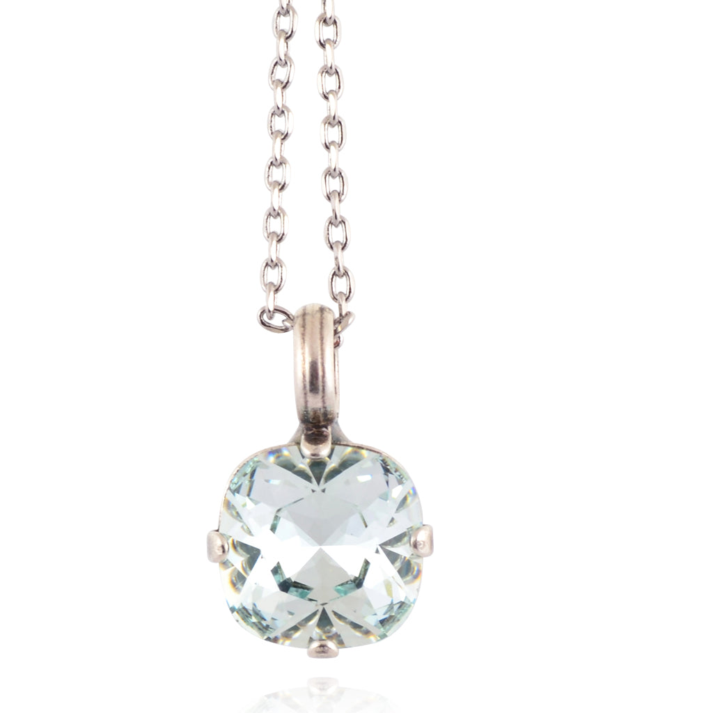 Mariana Jewelry Light Azore Rounded Square Crystal Pendant Necklace, Silver Plated 5326/1 361