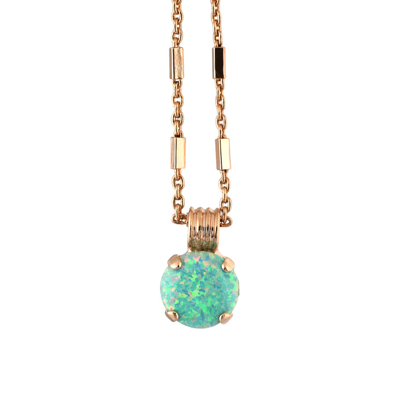 Mariana Jewelry Green Mineral Necklace, Rose Gold Plated with crystal, Nature Collection MAR-N-5445SO M8 RG