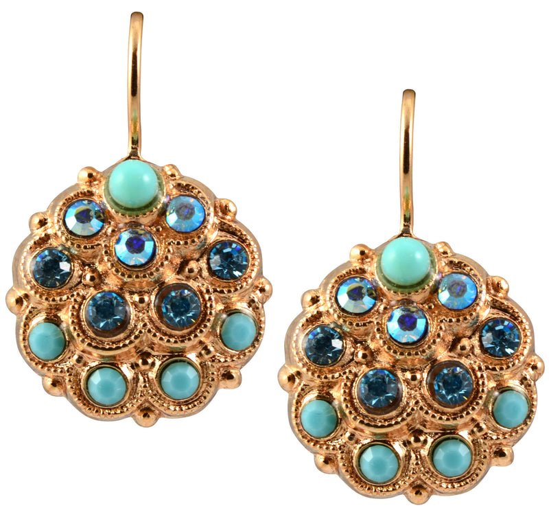 Mariana Jewelry Bliss Rose Gold Plated crystal Peacock Drop Earrings