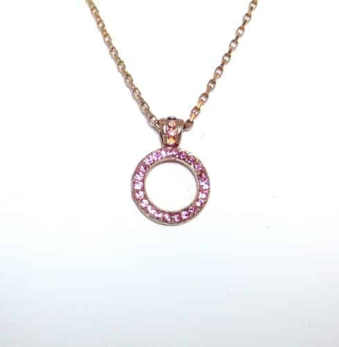 Mariana Jewelry Gold Plated crystal Circle Pendant Necklace in Light Rose Crystal