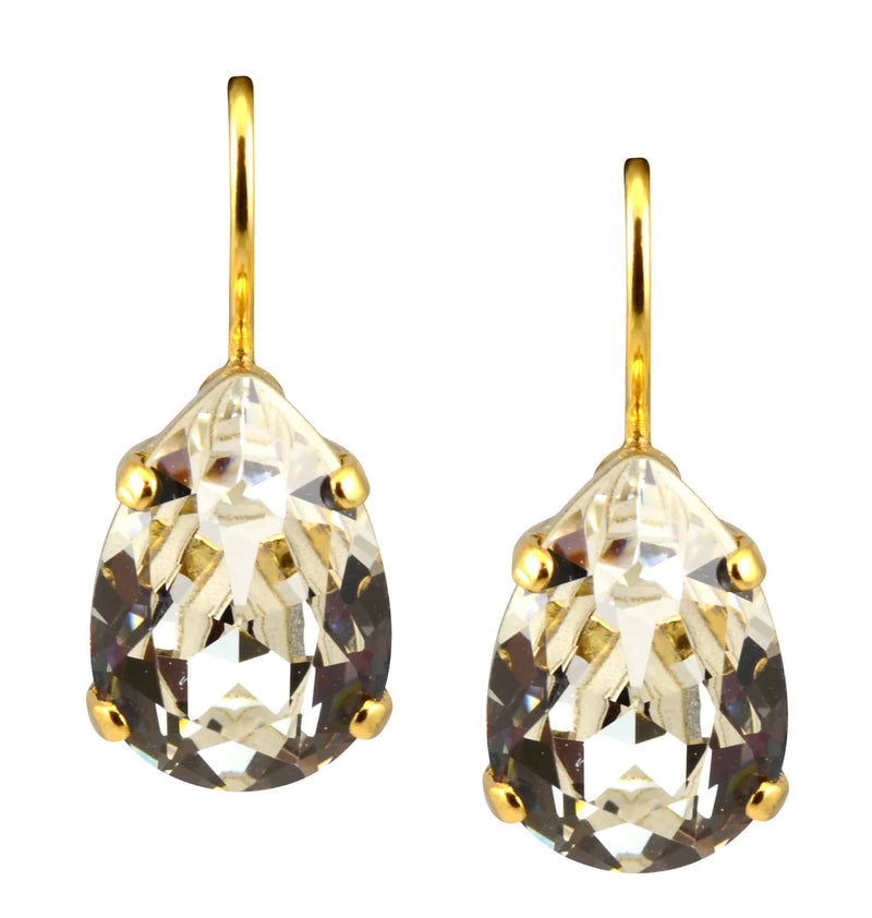 Mariana Jewelry Gold Plated Raindrop crystal Drop Earrings in Clear