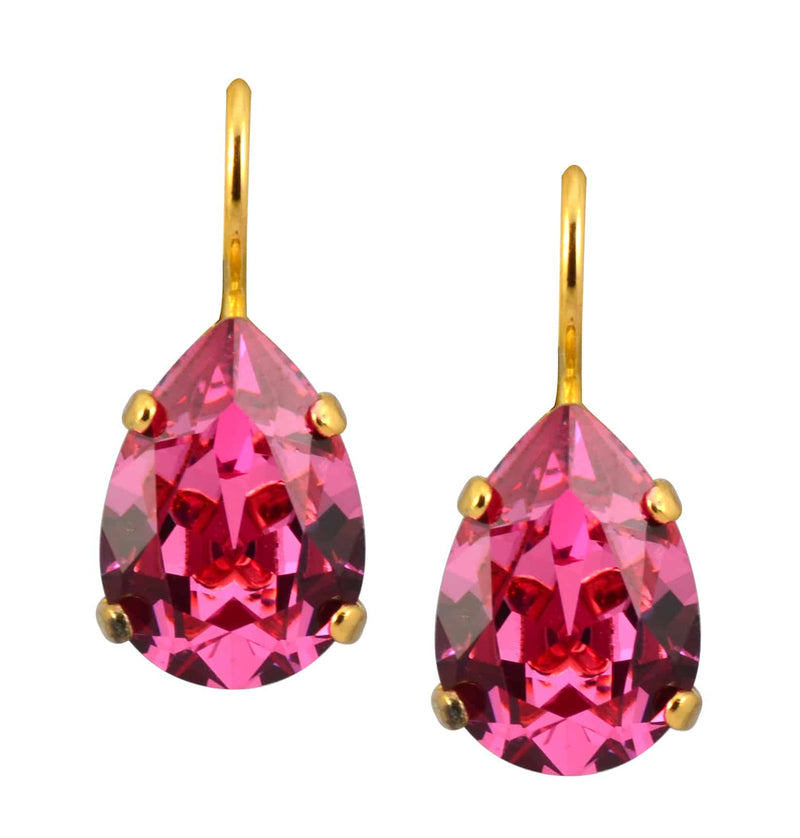 Mariana Jewelry Gold Plated Raindrop crystal Drop Earrings in Rose