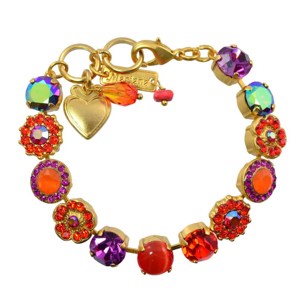 Mariana Jewelry Lady Marmalade Round Tennis Bracelet, Gold Plated, 8" 4045/1 1075