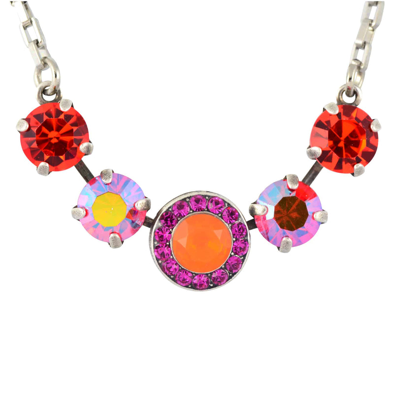 Mariana Jewelry Lady Marmalade Silver Plated 5 Round Circle Necklace, 14+4 5084 1075
