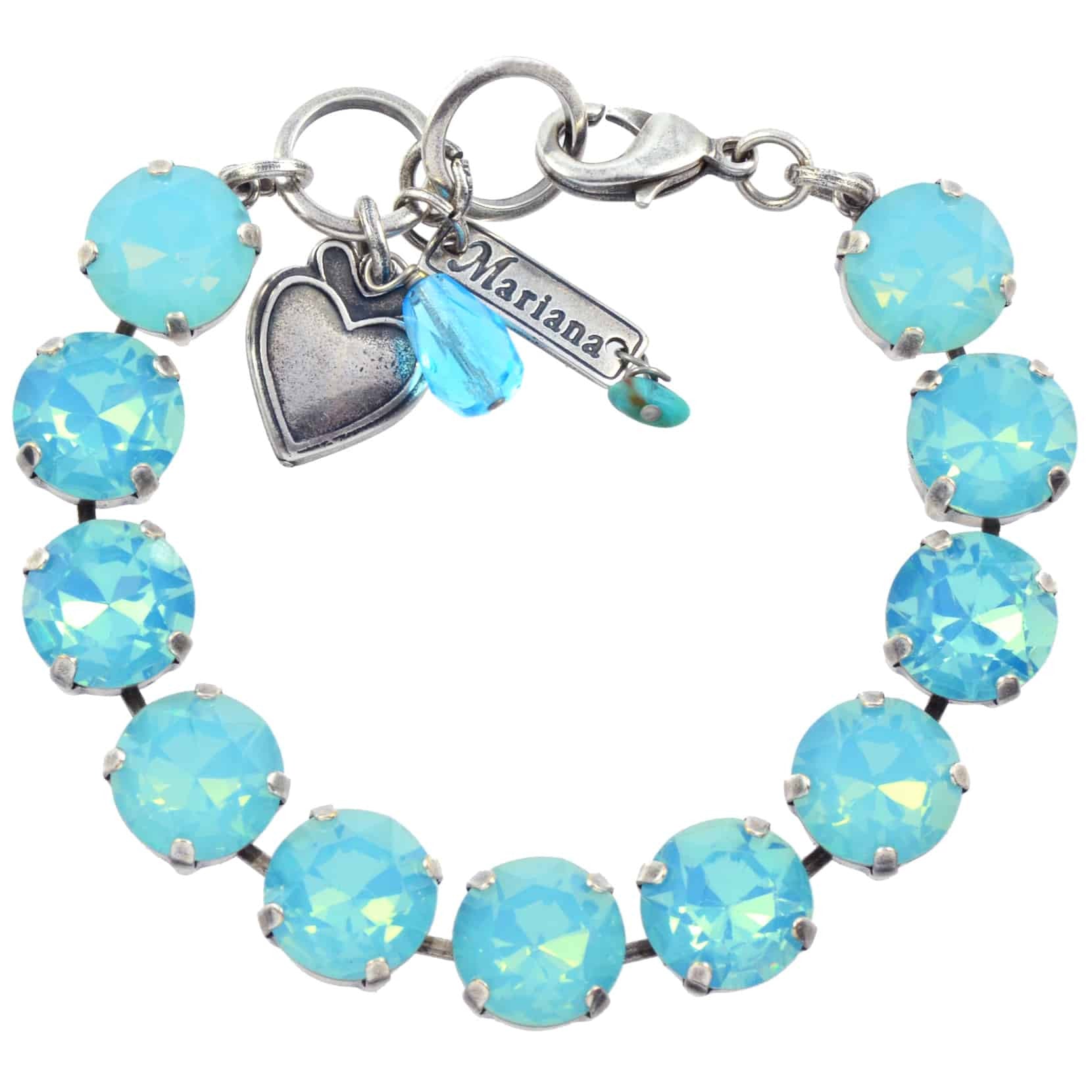 Mariana Jewelry Large Tennis Bracelet, Silver Plated with Indicolite crystal, 8 4474 050050