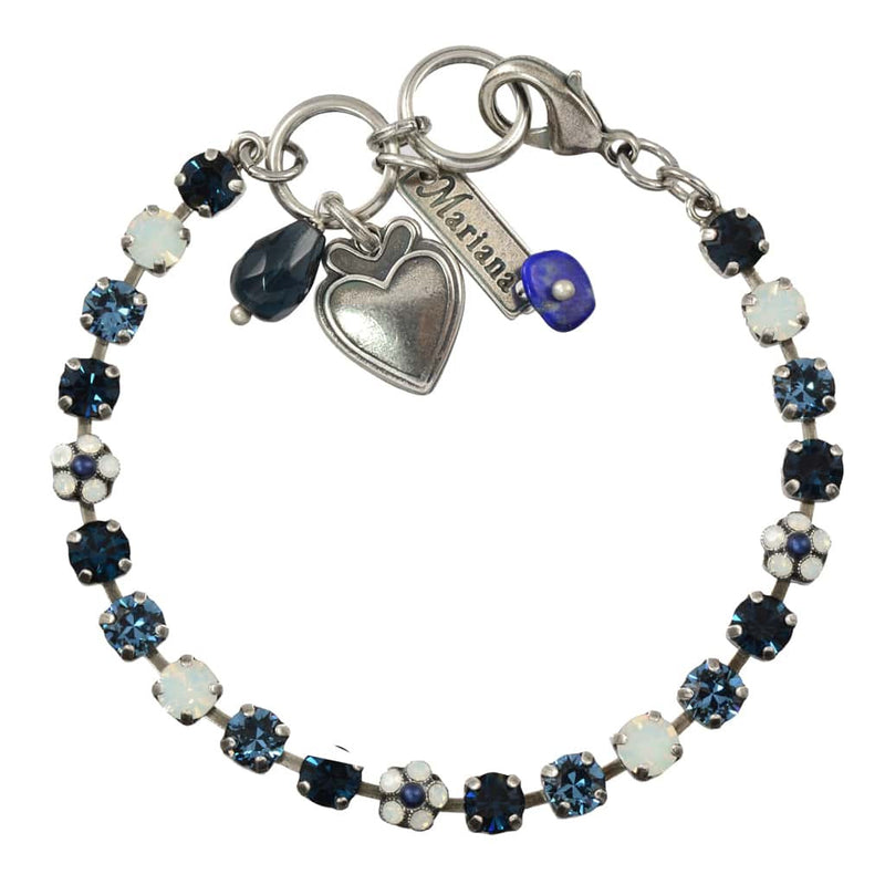 Mariana Jewelry Mood Indigo Silver Plated Tennis Bracelet, 8" 4008 1069