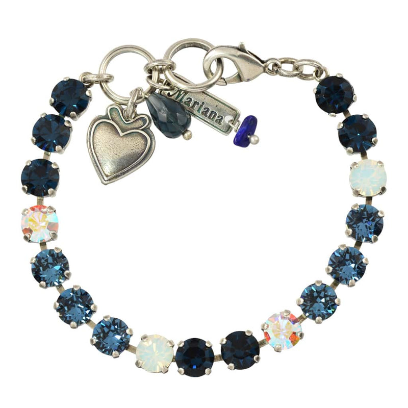 Mariana Jewelry Mood Indigo Tennis Bracelet, Silver Plated, 8" 4435 1069