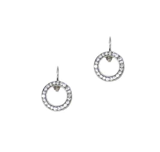 Mariana Jewelry Silver Plated crystal Round Earrings in Clear Crystal