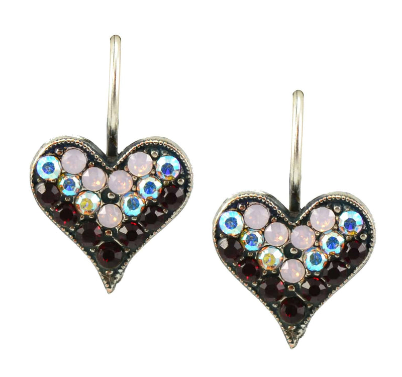 Mariana Jewelry True Romance Silver Plated crystal Heart Drop Earrings