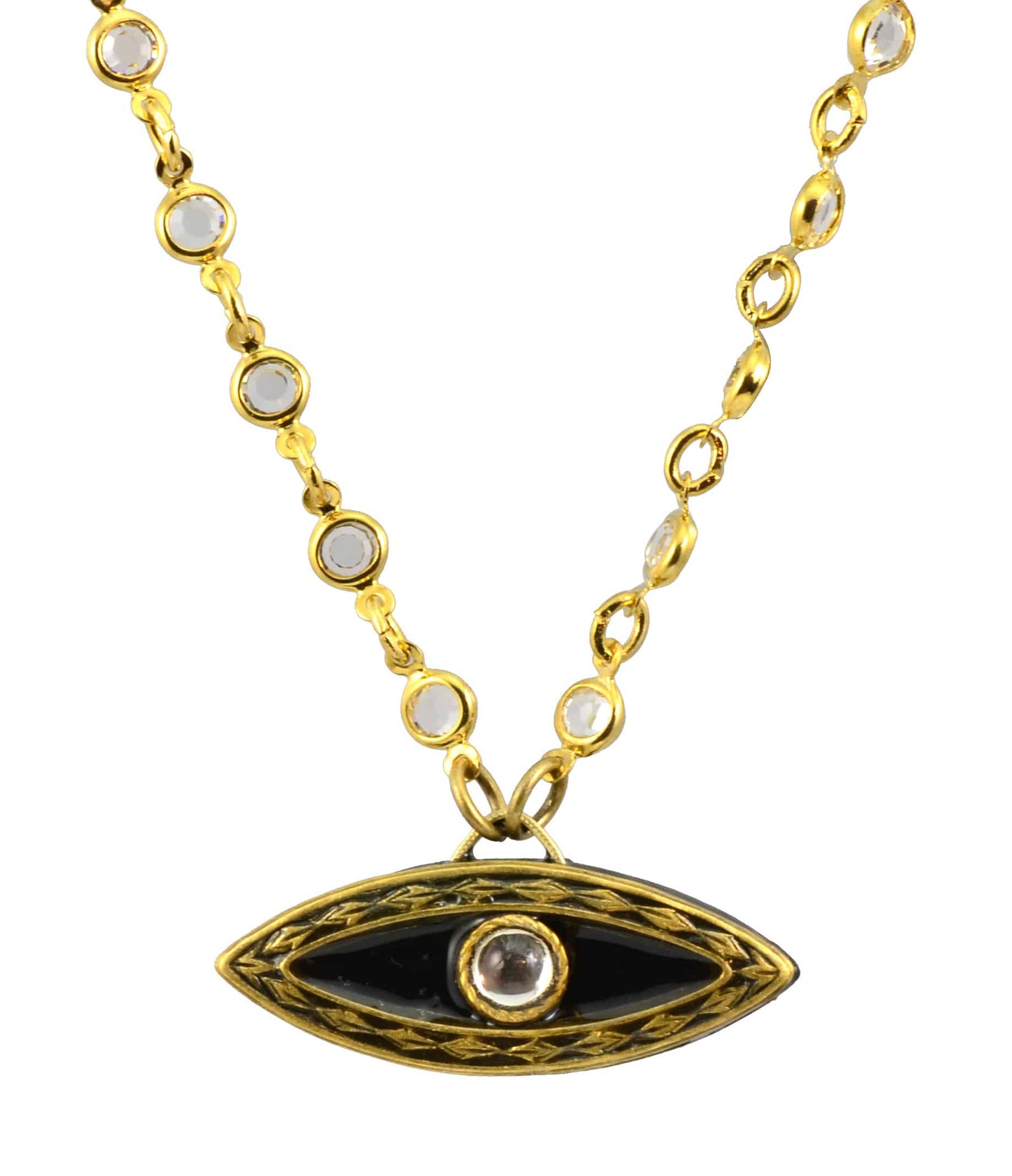 Michal Golan Gold Plated Evil Eye Pendant Necklace