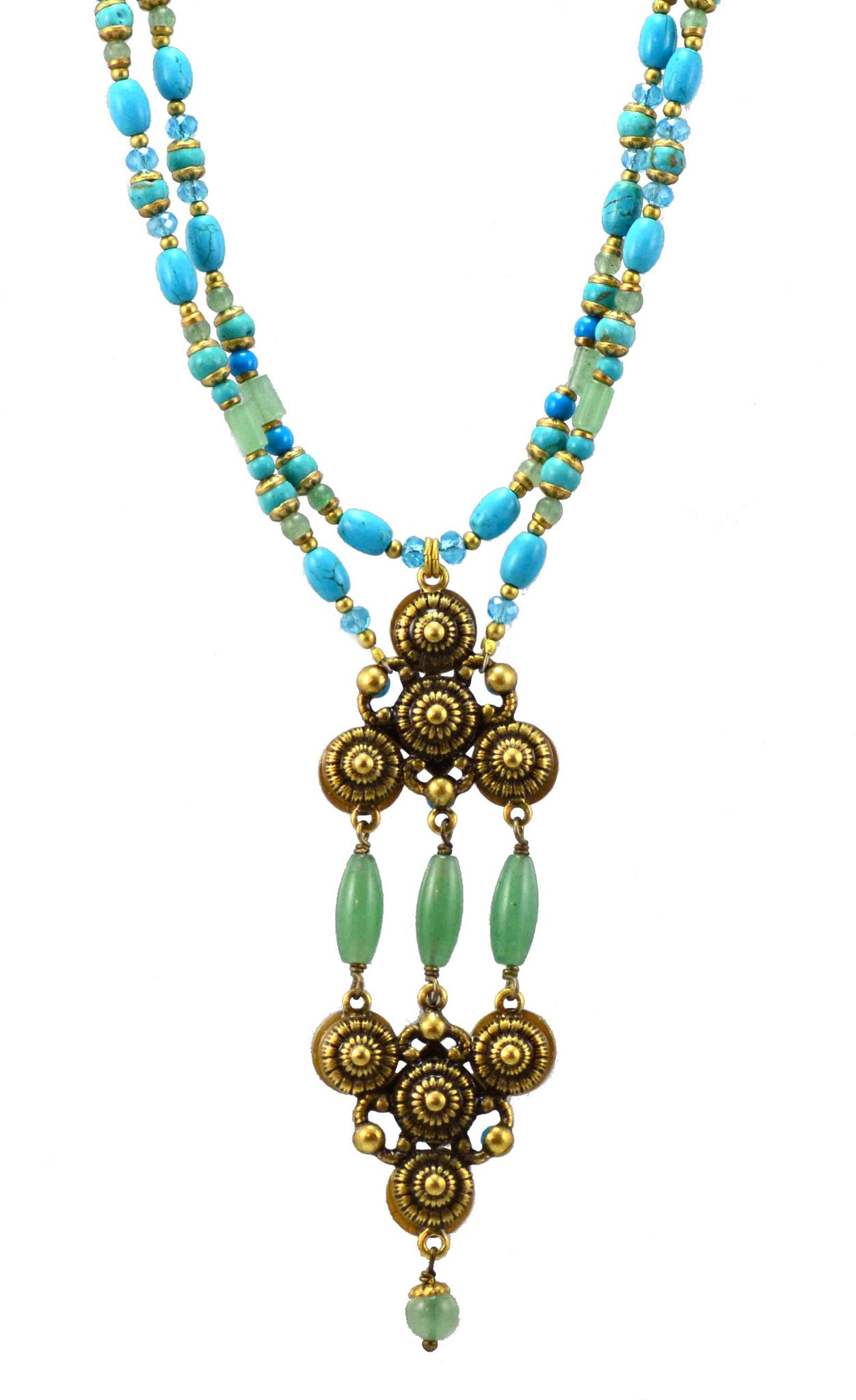 Michal Golan Nile Gold Plated Triangle Dangle Pendant Necklace