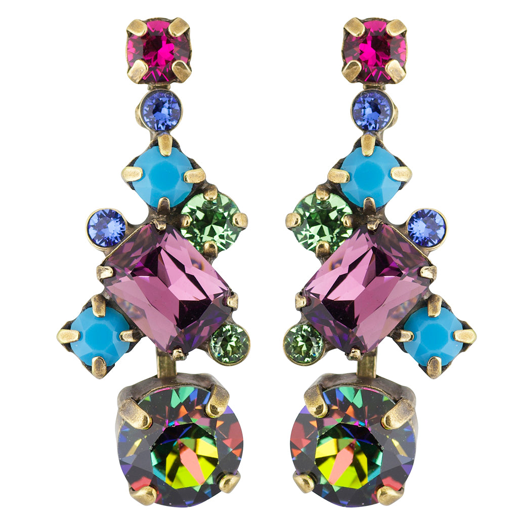 Sorrelli Southwest Brights Antique Gold Plated Glittering Multi-Cut Crystal Earring