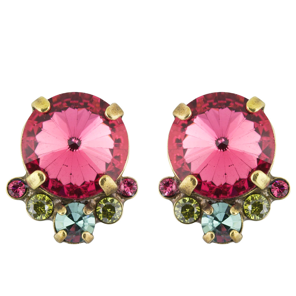 Sorrelli Botanical Brights Antique Gold Plated Regal Rounds Earring