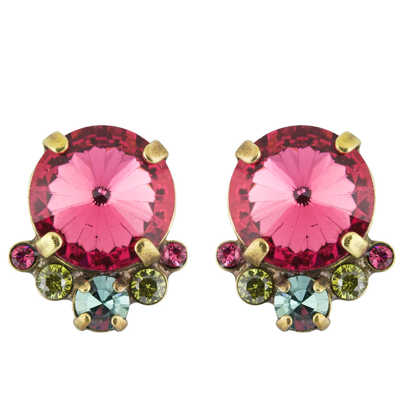 Sorrelli Botanical Brights Antique Gold Plated Regal Rounds Earring