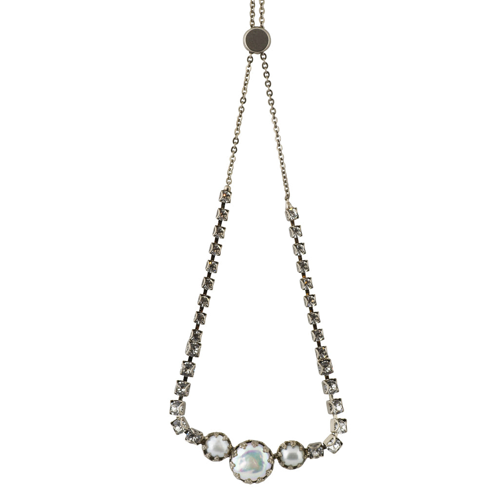 Sorrelli Crystal Envy Antique Silver Plated Katarina Tennis Necklace