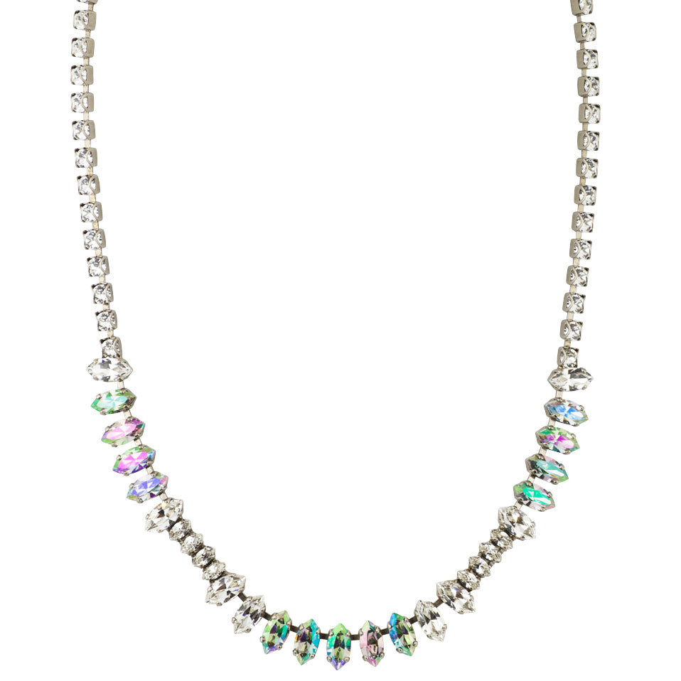 Sorrelli Crystal Envy Antique Silver Plated Reyna Tennis Necklace