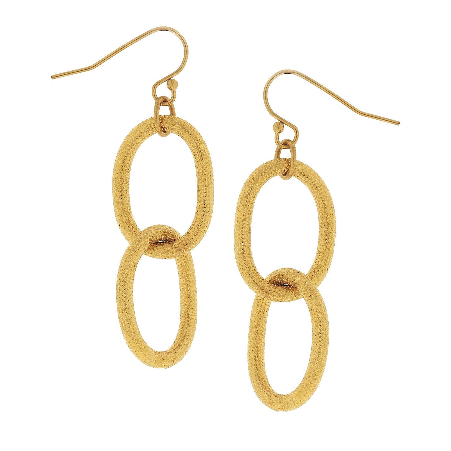 Susan Shaw Gold Chain Dangle Earrings