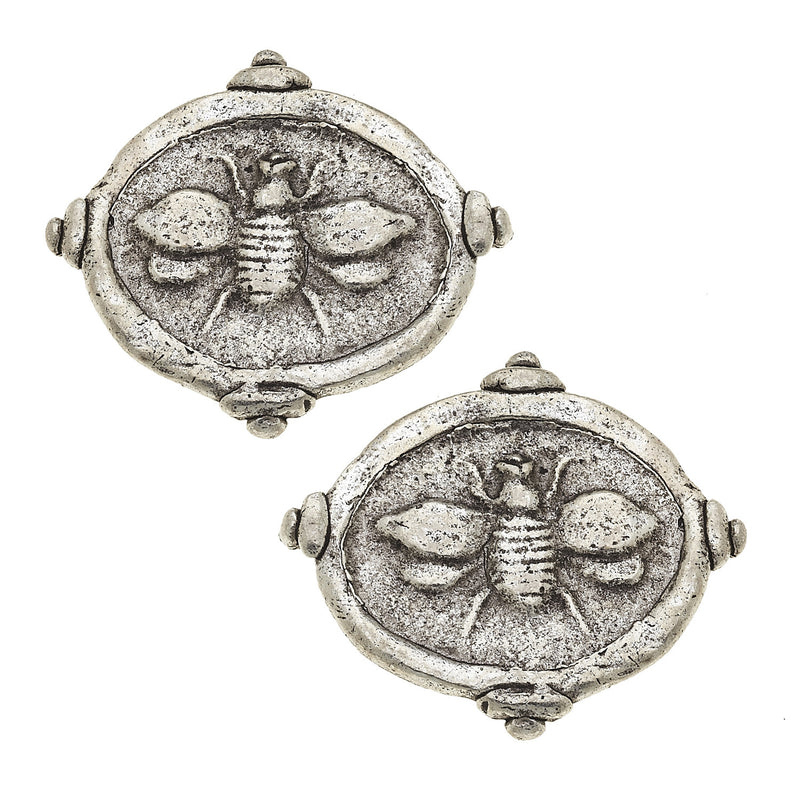 Susan Shaw Jewelry Bee Stud Earrings in Silver