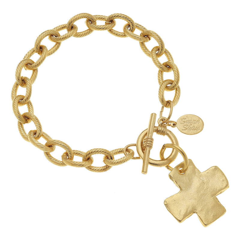 Susan Shaw Gold Cross Bracelet