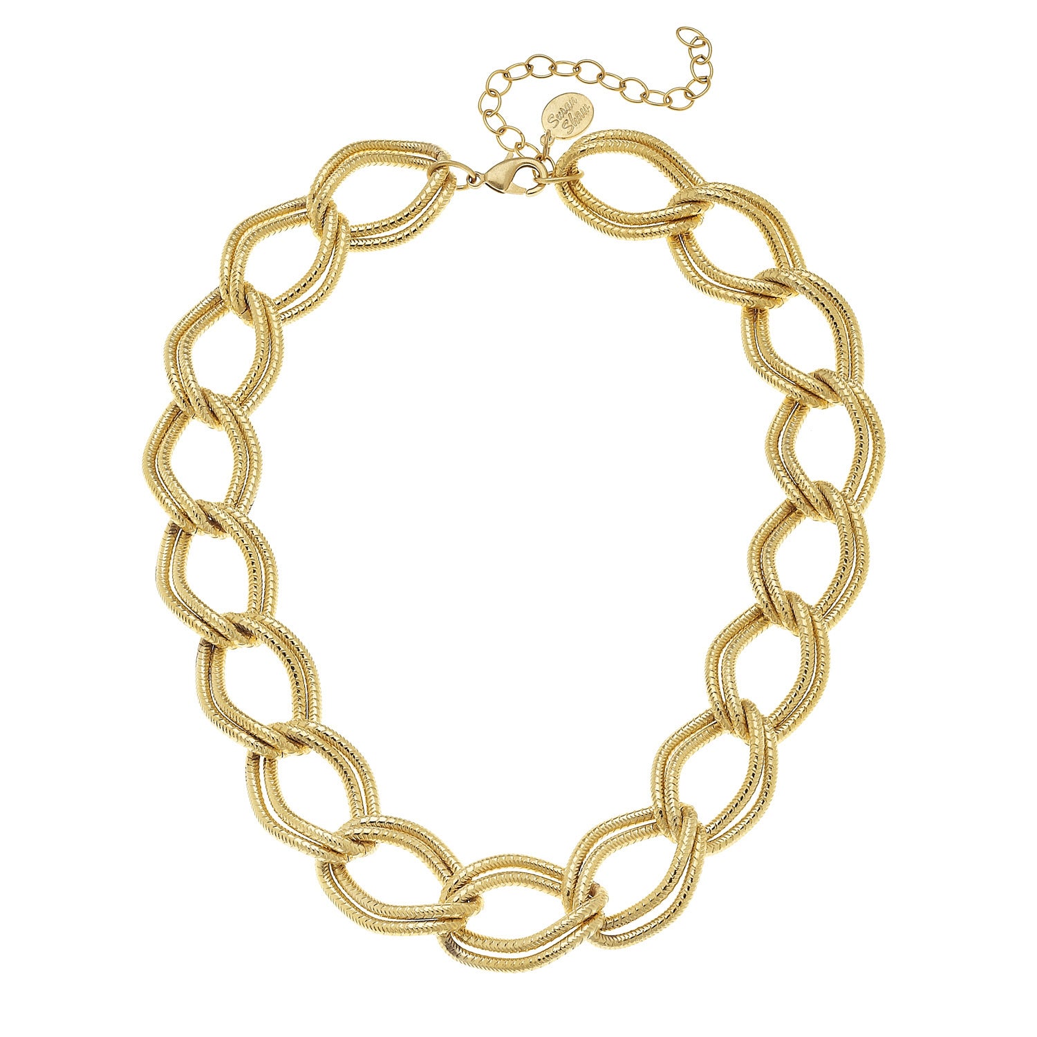 Susan Shaw Jewelry Double Chain Necklace in Gold