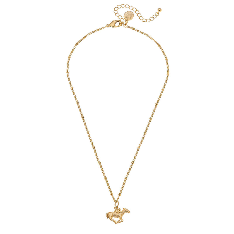 Susan Shaw Gold Plated Racing Horse Pendant Necklace