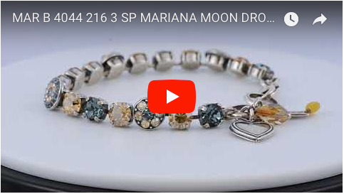 Mariana Jewelry "Moondrops" Round Jewel Tennis Bracelet, Silver Plated with Fawn Crystal, 8" 4044 216-3