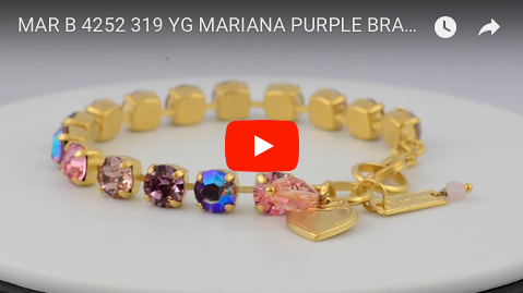 Mariana Jewelry Pink Tennis Bracelet, Gold Plated Swarovksi Crystal, 8 4252 319