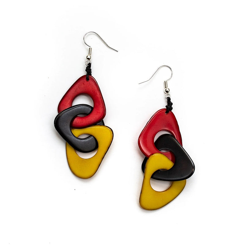 Tagua Jewelry "Vero" Dangle Earrings in Multicolor
