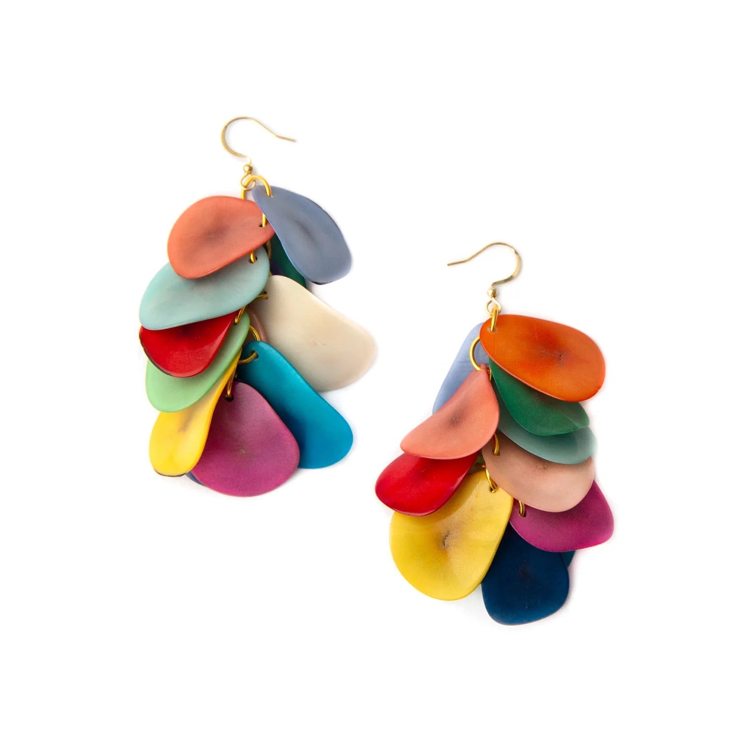 Tagua Jewelry "Bailey" Dangle Earrings in Multicolor