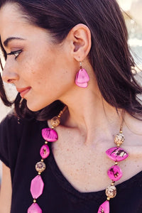 Tagua Jewelry "Fiesta" Dangle Earrings in Violet
