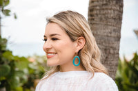 Tagua Jewelry "Marianitas" Dangle Earrings in Royal Blue