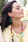 Tagua Jewelry "Ring of Life" Dangle Earrings in Turquoise