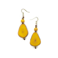 Tagua Jewelry "Alma" Dangle Earrings in Yellow