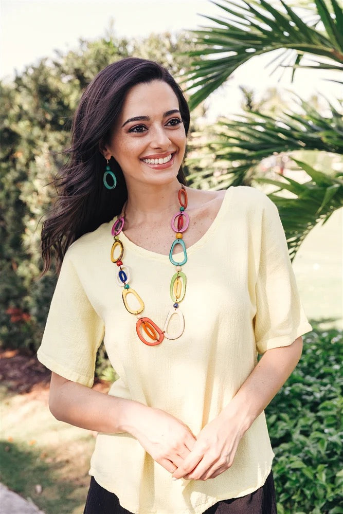 Tagua Jewelry "Emily" Long Necklace in Multicolor