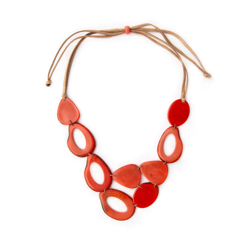 Tagua Jewelry "Lexie" Necklace in Poppy Coral